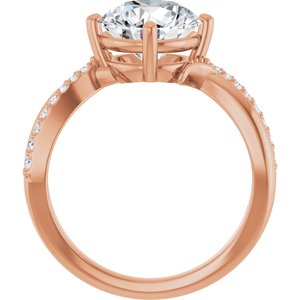 18K Rose Gold 8.8 mm Round Ring Mounting – image 3