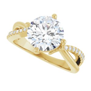 14K Yellow Gold 8.8 mm Round Ring Mounting – image 8