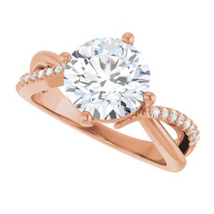 18K Rose Gold 8.8 mm Round Ring Mounting – image 8
