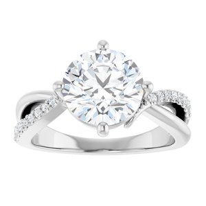 14K White Gold 8.8 mm Round Ring Mounting – image 5