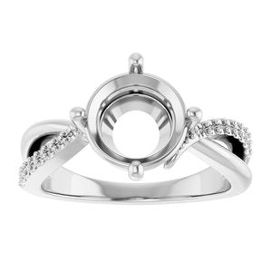 14K X1 White Gold 8.8 mm Round Ring Mounting – image 6