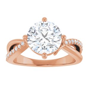 18K Rose Gold 8.8 mm Round Ring Mounting – image 5