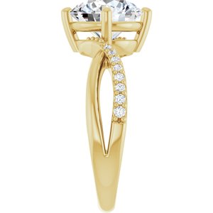 14K Yellow Gold 8.8 mm Round Ring Mounting – image 7