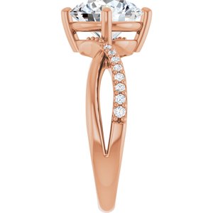 18K Rose Gold 8.8 mm Round Ring Mounting – image 7
