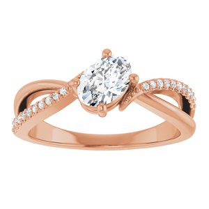 18K Rose Gold 6.5x4.5 mm Oval Ring Mounting – image 5