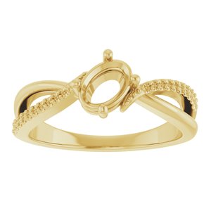 10K Yellow Gold 6.5x4.5 mm Oval Ring Mounting – image 6