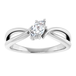 10K White Gold 6x3.5 mm Marquise Ring Mounting – image 5