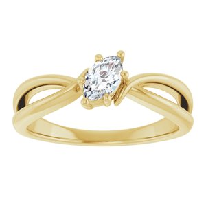 18K Yellow Gold 6x3.5 mm Marquise Ring Mounting – image 5
