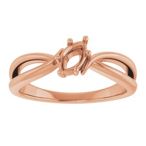 18K Rose Gold 6x3.5 mm Marquise Ring Mounting – image 6