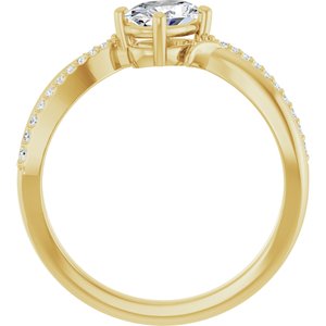 10K Yellow Gold 6.5x4.5 mm Oval Ring Mounting – image 3