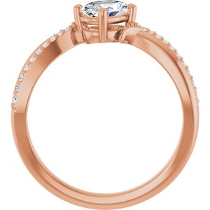 10K Rose Gold 6.5x4.5 mm Oval Ring Mounting – image 3