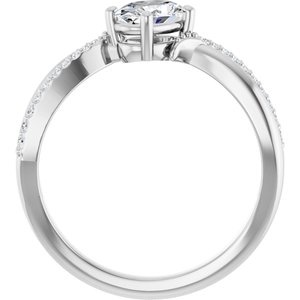 14K X1 White Gold 6.5x4.5 mm Oval Ring Mounting – image 3