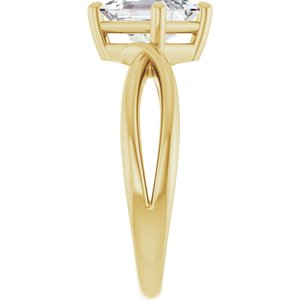 14K Yellow Gold 7.5x5.5 mm Emerald Ring Mounting – image 7