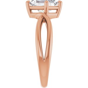 14K Rose Gold 7.5x5.5 mm Emerald Ring Mounting – image 7