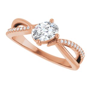 10K Rose Gold 6.5x4.5 mm Oval Ring Mounting – image 8