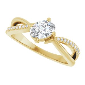 10K Yellow Gold 6.5x4.5 mm Oval Ring Mounting – image 8