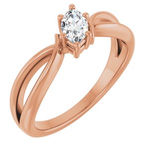 10K Rose Gold 6x3.5 mm Marquise Ring Mounting