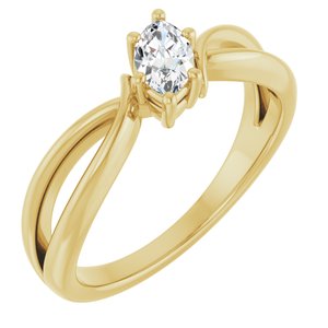 18K Yellow Gold 6x3.5 mm Marquise Ring Mounting