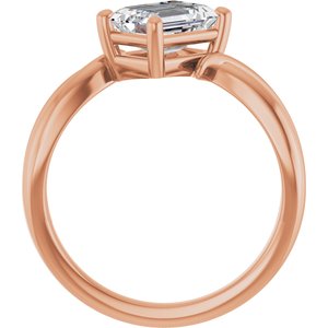 10K Rose Gold 7.5x5.5 mm Emerald Ring Mounting – image 3