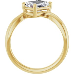 10K Yellow Gold 7.5x5.5 mm Emerald Ring Mounting – image 3