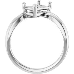 Platinum 7.5x5.5 mm Emerald Ring Mounting – image 4