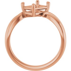 18K Rose Gold 7.5x5.5 mm Emerald Ring Mounting – image 4