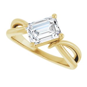 18K Yellow Gold 7.5x5.5 mm Emerald Ring Mounting – image 8