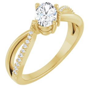 10K Yellow Gold 6.5x4.5 mm Oval Ring Mounting