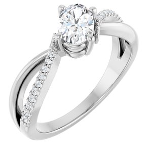 Platinum 6.5x4.5 mm Oval Ring Mounting