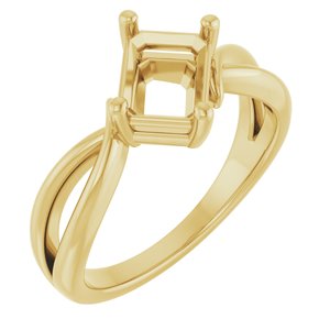 10K Yellow Gold 7.5x5.5 mm Emerald Ring Mounting – image 2