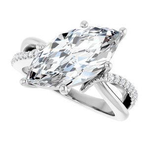 Platinum 16x8 mm Marquise Ring Mounting – image 8