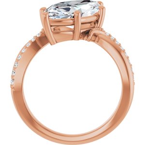 14K Rose Gold 16x8 mm Marquise Ring Mounting – image 3