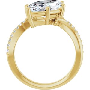 10K Yellow Gold 16x8 mm Marquise Ring Mounting – image 3