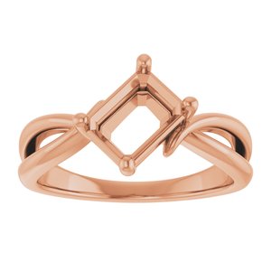10K Rose Gold 7.5x5.5 mm Emerald Ring Mounting – image 6