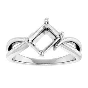 14K X1 White Gold 7.5x5.5 mm Emerald Ring Mounting – image 6