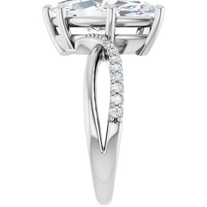 18K White Gold 16x8 mm Marquise Ring Mounting – image 7