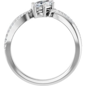 18K White Gold 8x4 mm Marquise Ring Mounting – image 3