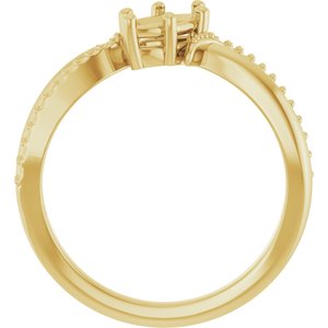 10K Yellow Gold 8x4 mm Marquise Ring Mounting – image 4