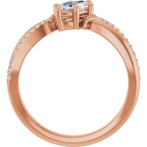 18K Rose Gold 8x4 mm Marquise Ring Mounting – image 3