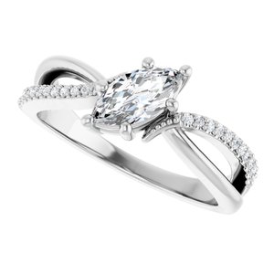 Platinum 8x4 mm Marquise Ring Mounting – image 8