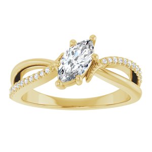 14K Yellow Gold 8x4 mm Marquise Ring Mounting – image 5