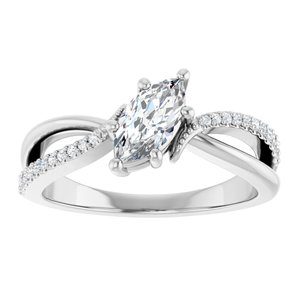 Platinum 8x4 mm Marquise Ring Mounting – image 5