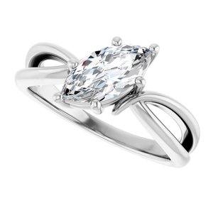 14K White Gold 10x5 mm Marquise Ring Mounting – image 8