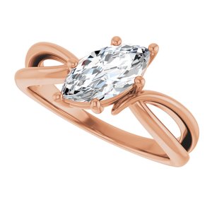 18K Rose Gold 10x5 mm Marquise Ring Mounting – image 8