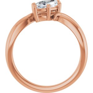 10K Rose Gold 10x5 mm Marquise Ring Mounting – image 3