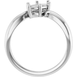 18K White Gold 10x5 mm Marquise Ring Mounting – image 4