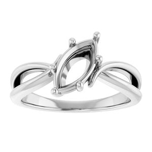18K White Gold 10x5 mm Marquise Ring Mounting – image 6
