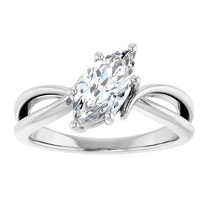10K White Gold 10x5 mm Marquise Ring Mounting – image 5
