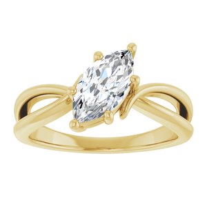 18K Yellow Gold 10x5 mm Marquise Ring Mounting – image 5