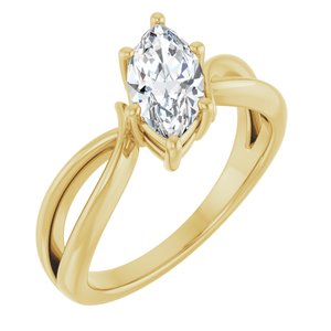 18K Yellow Gold 10x5 mm Marquise Ring Mounting